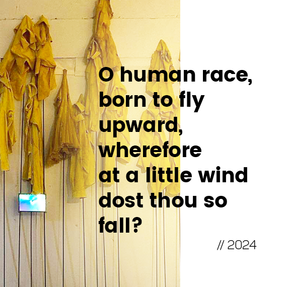 O human race, born to fly upward, wherefore at a little wind dost thou so fall?